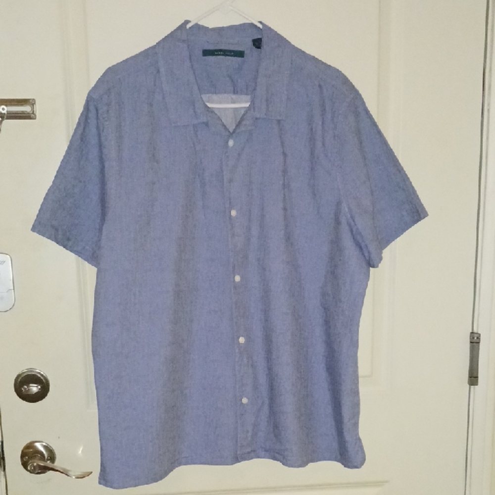 Perry Ellis Blue Lightweight Casual Button Down Shirt